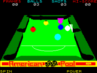 American 3D Pool screenshot 3 for ZX Spectrum